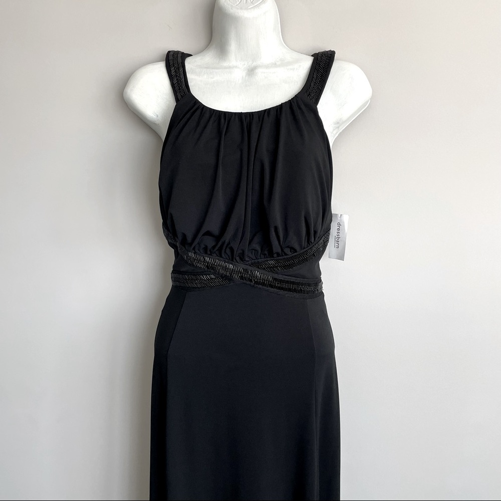 Dress Barn Black Beaded & Mesh Evening Gown